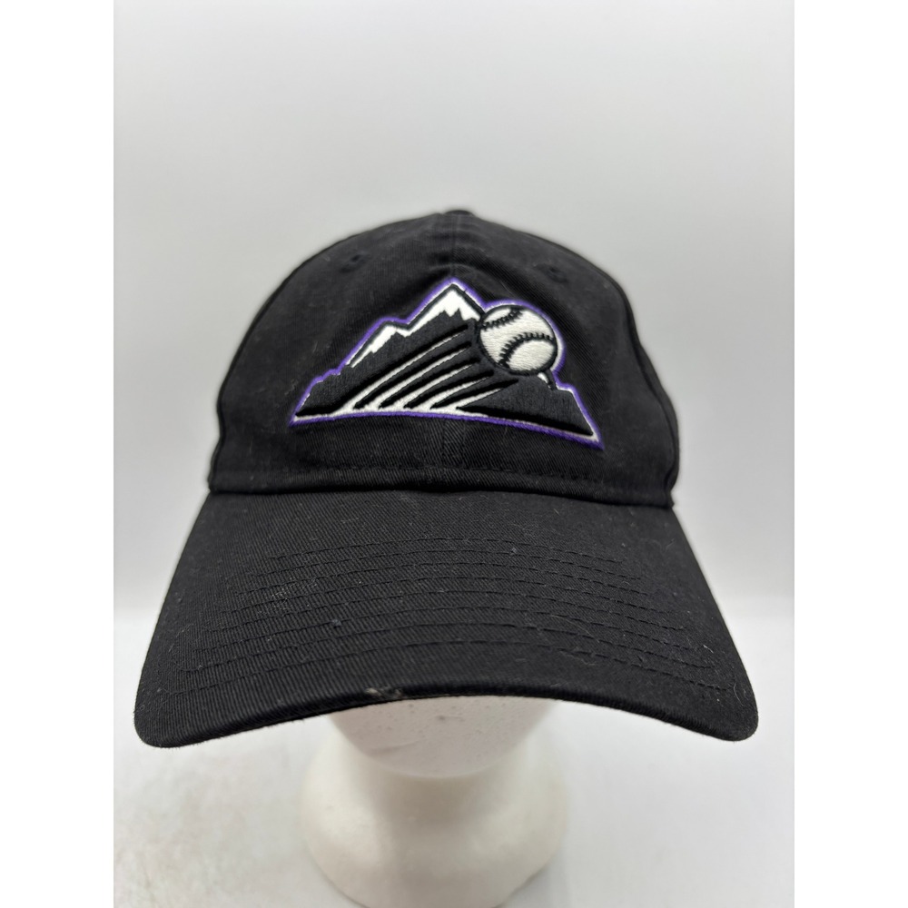 Colorado Rockies New Era 9Twenty Hat Black Mountain Logo MLB Strapback Hat OSFM